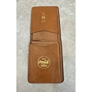 Vintage Coca-Cola 1950s Genuine Pigskin Bifold Wallet - Gold Embossed Logo